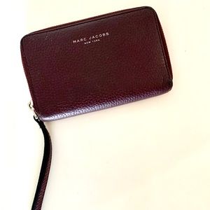 Marc Jacobs wrist wallet, burgundy leather
